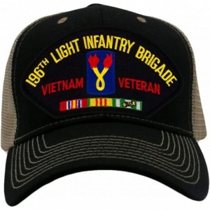 Baseball Caps 196th Light Infantry Brigade - Vietnam Hat/Ballcap Adjustable One Size Fits Most - Mesh-back Black & Tan - CR18...