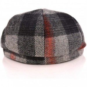 Newsboy Caps Men's Classic Herringbone Tweed Wool Blend Newsboy Ivy Hat - 04-red Plaid - C7194K7MYIU $19.36