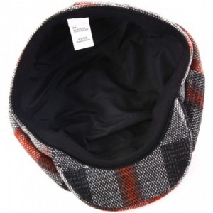 Newsboy Caps Men's Classic Herringbone Tweed Wool Blend Newsboy Ivy Hat - 04-red Plaid - C7194K7MYIU $19.36