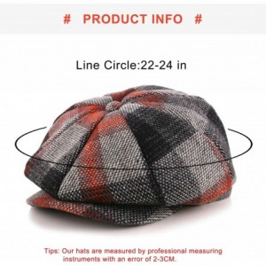 Newsboy Caps Men's Classic Herringbone Tweed Wool Blend Newsboy Ivy Hat - 04-red Plaid - C7194K7MYIU $19.36