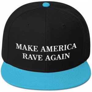 Baseball Caps America Embroidered Festival Electronic Dubstep - Aqua Blue / Black / Black - CM18TW6HC6W $20.13