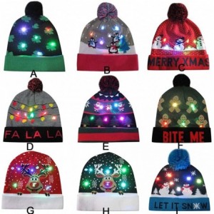 Baseball Caps FarJing Ugly LED Christmas Hat-Unisex Novelty Colorful Light-up Stylish Knitted Sweater Xmas Party Beanie Cap -...