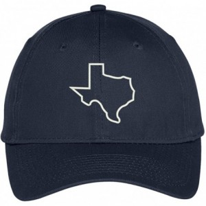 Baseball Caps Texas State Outline Embroidered Baseball Cap - Navy - CG12F0KX8NH $13.83