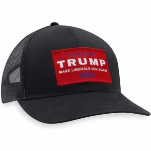 Baseball Caps Make Liberals Cry Again Hat - Trump 2020 Trucker Hat Baseball Cap Snapback Hat - Black - CY195OLCIO3 $22.05