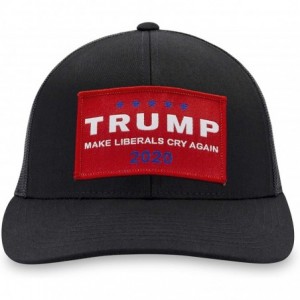Baseball Caps Make Liberals Cry Again Hat - Trump 2020 Trucker Hat Baseball Cap Snapback Hat - Black - CY195OLCIO3 $22.05