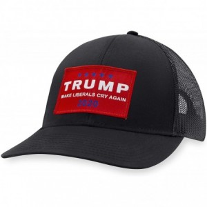 Baseball Caps Make Liberals Cry Again Hat - Trump 2020 Trucker Hat Baseball Cap Snapback Hat - Black - CY195OLCIO3 $22.05