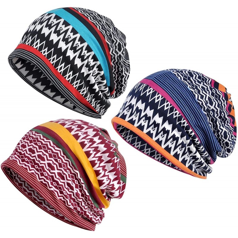 Skullies & Beanies Cotton Fashion Beanies Chemo Caps Cancer Headwear Skull Cap Knitted hat Scarf for Women - C-3pack - CB18Q0...