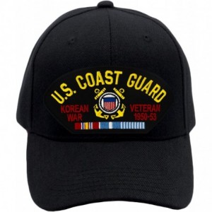 Baseball Caps US Coast Guard - Korean War Veteran Hat/Ballcap Adjustable One Size Fits Most - Black - CM18IZERK02 $54.11