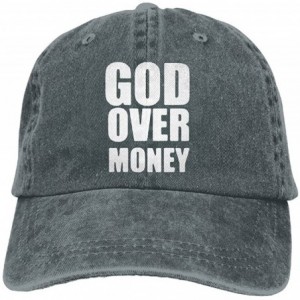 Baseball Caps Unisex Baseball Cap Cotton Denim Hat God Over Money Adjustable Snapback Outdoor Sports Cap - Asphalt - CU18GDIK...