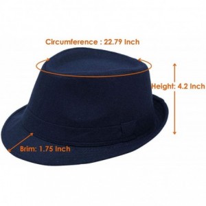 Fedoras Men's Classic Manhattan Structured Trilby Fedora Hat - Navy - C412O1AQOM2 $11.17