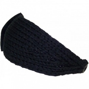 Cold Weather Headbands Womens Knit Headband W/Large Bow (One Size) - Black - CT125Y2EFL5 $18.97