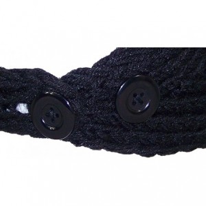 Cold Weather Headbands Womens Knit Headband W/Large Bow (One Size) - Black - CT125Y2EFL5 $18.97