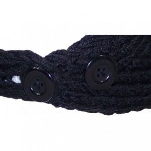 Cold Weather Headbands Womens Knit Headband W/Large Bow (One Size) - Black - CT125Y2EFL5 $8.72