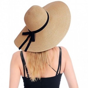 Sun Hats Womens Beach Straw Hat UPF 50 Wide Brim Sun Blocking Hat Foldable Summer Hat for Travel Floppy Sun Hat Women - CP18U...