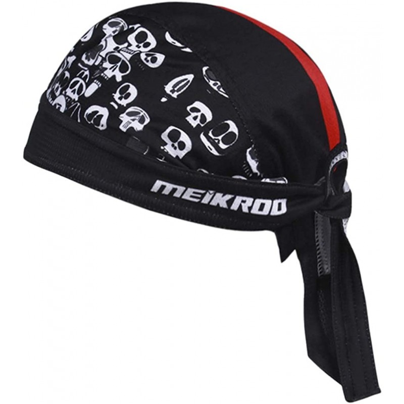 Skullies & Beanies Men Women Skull Beanie Cap Doo Rag Bandana Pirate Hat Bicycle Hiking Head Wrap - Black - C918T9X8HS4 $11.88