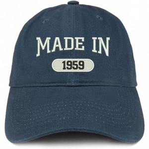 Baseball Caps Made in 1959 Embroidered 61st Birthday Brushed Cotton Cap - Navy - CX18C9IMW8Y $21.43