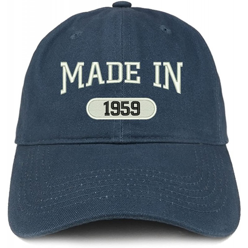 Baseball Caps Made in 1959 Embroidered 61st Birthday Brushed Cotton Cap - Navy - CX18C9IMW8Y $21.43