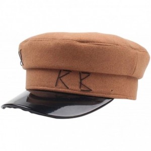 Newsboy Caps Women Newsboy Caps Captain Sailor Cap Trendy Visor Hat - Camel - C418KKEUH6G $17.55