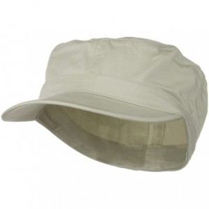 Baseball Caps Big Size Cotton Fitted Military Cap - Stone - C41173OXXY3 $33.92
