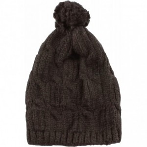 Skullies & Beanies Thick Crochet Knit Slouchy Pom Pom Beanie Winter Ski Hat - Charcoal078 - CA1208TFF1X $8.64