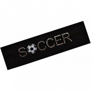 Headbands SOCCER BALL Rhinestone Cotton Stretch Headband for Girls- Teens and Adults Soccer Team Gifts - Black - C811BHA0H47 ...