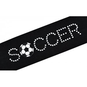 Headbands SOCCER BALL Rhinestone Cotton Stretch Headband for Girls- Teens and Adults Soccer Team Gifts - Black - C811BHA0H47 ...