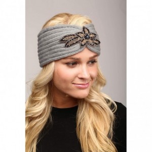 Cold Weather Headbands Women's Winter Sequin Flower Knitted Headband Ear Warmern - Grey - CH1884U7GLM $9.06