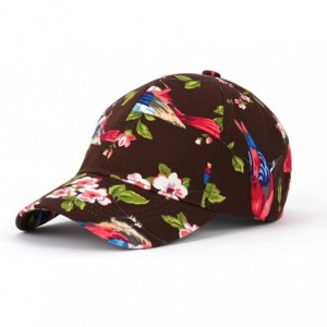 Baseball Caps Floral Print Baseball Cap Adjustable 100% Cotton Canvas Dad Hat Hats for Women - Floral-brown - C71834IUK2E $14.96