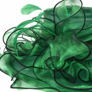Sun Hats Womens Kentucky Derby Church Dress Fascinator Tea Party Wedding Hats S056 - Green - CL18CMTT628 $23.89