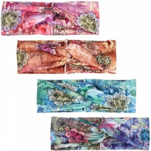 Headbands 4 Pack Women Headband Boho Floal Style Criss Cross Head Wrap Hair Band - Style7 - CN18Z0W5NYX $14.60