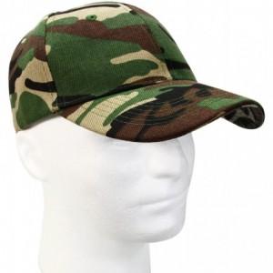 Baseball Caps Wholesale 12-Pack Baseball Cap Adjustable Size Plain Blank Solid Color - Woodland Camouflage. - CO195SYOKHK $20.77