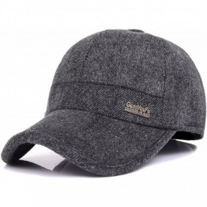 Newsboy Caps Mens Winter Wool Woolen Tweed Peaked Earflap Baseball Cap - A Grey - C018M73COXN $12.83