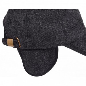 Newsboy Caps Mens Winter Wool Woolen Tweed Peaked Earflap Baseball Cap - A Grey - C018M73COXN $12.83