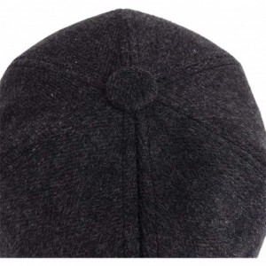 Newsboy Caps Mens Winter Wool Woolen Tweed Peaked Earflap Baseball Cap - A Grey - C018M73COXN $12.83