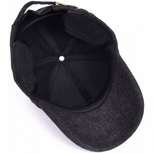 Newsboy Caps Mens Winter Wool Woolen Tweed Peaked Earflap Baseball Cap - A Grey - C018M73COXN $12.83