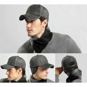 Newsboy Caps Mens Winter Wool Woolen Tweed Peaked Earflap Baseball Cap - A Grey - C018M73COXN $12.83