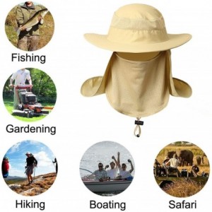 Sun Hats Men Women Fishing Sun Hat with Removable Neck Face Flap Sun Hat Waterproof Bucket Hat Breathable Mesh Boonie Hat - C...