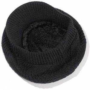 Skullies & Beanies Womens Winter Hat Newsboy Hat with Visor Cable Crochet Beanie Hat - Black-style2 - CZ11E02NVKH $11.53