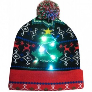 Skullies & Beanies Knitted Christmas LED Beanie- Witspace Unisex Xmas Light-up Cute Hat 3D Pattern Christams Gift Clothes Acc...