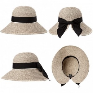 Sun Hats Womens Floppy Summer Sun Beach Straw Hat UPF50 Foldable Wide Brim 55-60cm - 89015_coffee1 - CP18SRMT3OW $25.74