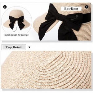 Sun Hats Womens Floppy Summer Sun Beach Straw Hat UPF50 Foldable Wide Brim 55-60cm - 89015_coffee1 - CP18SRMT3OW $25.74
