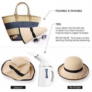 Sun Hats Womens Floppy Summer Sun Beach Straw Hat UPF50 Foldable Wide Brim 55-60cm - 89015_coffee1 - CP18SRMT3OW $25.74