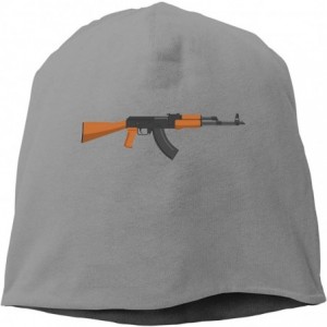 Skullies & Beanies Man Skull Cap Beanie Gun AK-47 Headwear Knit Hat Warm Hip-hop Hat - Deep Heather - CB18KR0CYA0 $17.81