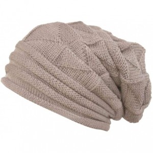 Skullies & Beanies Winter Women Fashion Cable Knit Wool Warm Hat Soft Slouchy Beanie Skully Cap - Beige - C018HI434MH $8.49