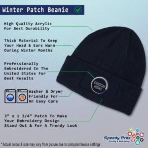 Skullies & Beanies Custom Patch Beanie Firefighter Captain Symbol Embroidery Acrylic - Navy - C7186H6GI8H $16.67