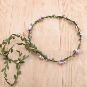 Headbands Boho Flower Headband Hair Wreath Floral Garland Crown Halo Headpiece with Ribbon Wedding Festival Party - f-2 - CV1...