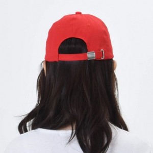 Baseball Caps Cotton Baseball Cap Canada Maple Flag Embroidery LX1382 - Red - CT12J91KA4H $12.47