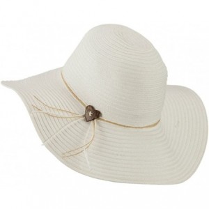 Sun Hats Coconut Band Floppy Hat - White W38S25E - C311E8U26MZ $16.37