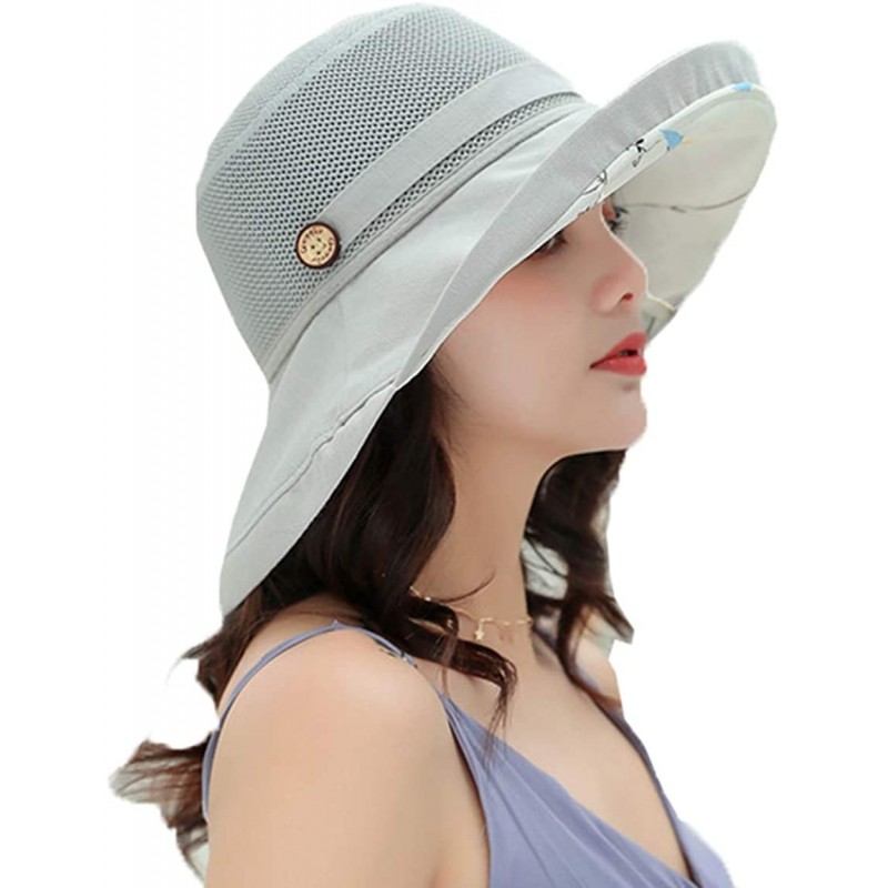 Sun Hats Bucket Summer Foldable Floppy Packable - A-gray - C018UYX3M3G $14.97