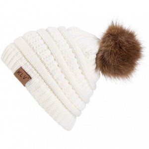 Sun Hats Womens Knit Cap Baggy Warm Crochet Winter Wool Ski Beanie Skull Slouchy Hat - White - CJ18IE48GA9 $7.45